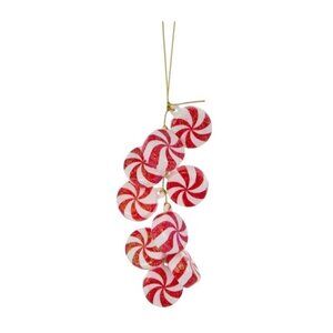 Candy Cane Swirl Peppermint Ornaments Red White Candyland Holiday Decor Craft